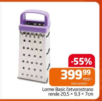 Lorme Basic četvorostrano rende 20,5 × 9,3 × 7cm