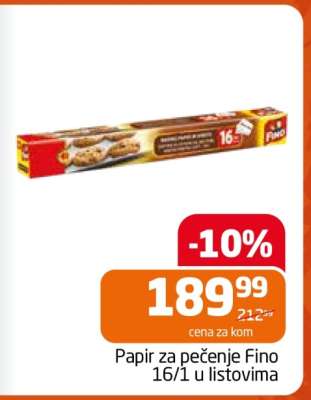 Papir za pečenje Fino 16/1 u listovima