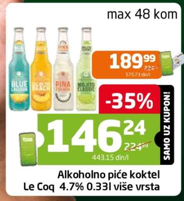 Alkoholno piće koktel Le Coq 4.7% 0.33l više vrsta