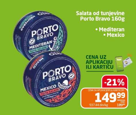 Salata od tunjevine Porto Bravo 160g