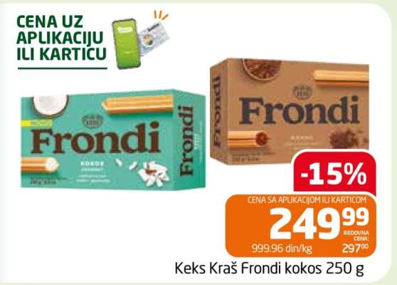 Keks Kraš Frondi kokos 250 g