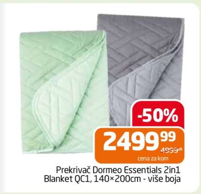 Prekrivač Dormeo Essentials 2in1 Blanket QC1, 140×200cm - više boja