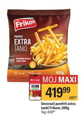 Smrznuti pomfrit extra tanki Frikom 600g