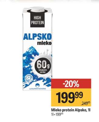 Mleko protein Alpsko, 1l