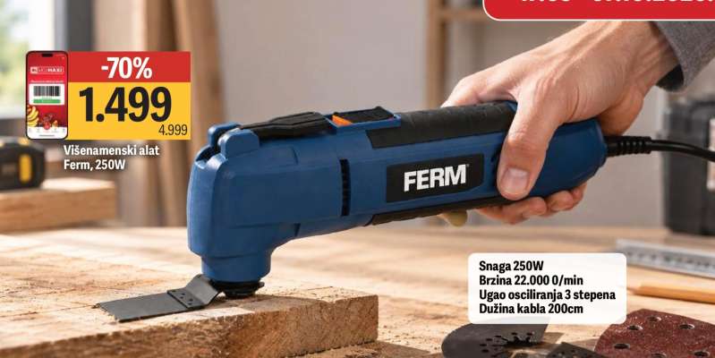 Višenamenski alat Ferm, 250W