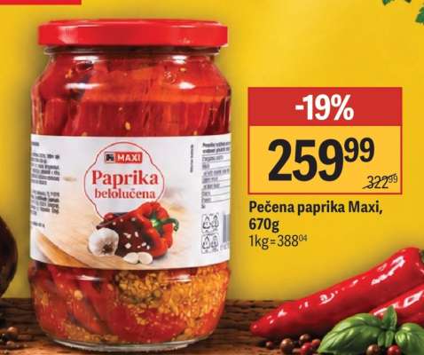 Pečena paprika Maxi 670g