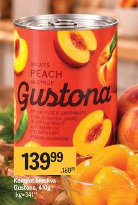 Kompot breskva Gustona, 410g