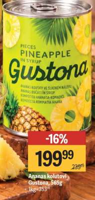 Ananas kolutovi Gustona, 565g