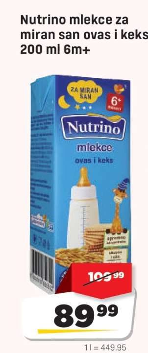 Nutrino mleko za miran san ovas i keks 200 ml 6m+