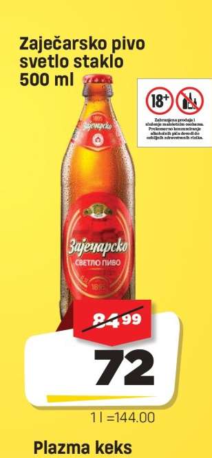 Zaječarsko pivo svetlo staklo 500 ml