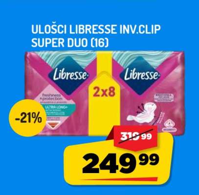 Ulošci Libresse inv. clip super duo 16
