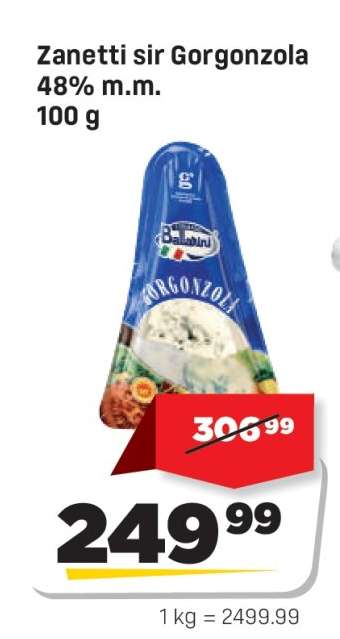 Zanetti sir Gorgonzola 48% m.m.