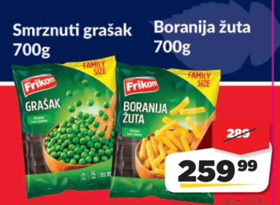 Smrznuti grašak i Boranija žuta 700g