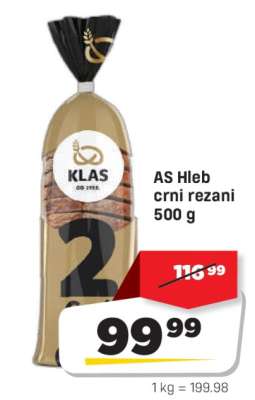 AS hleb crni rezani 500 g