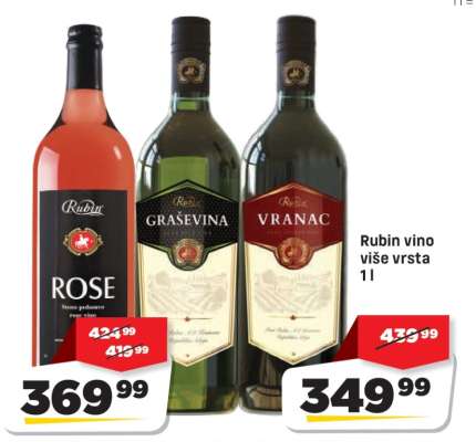 Rubin vino više vrsta 1l - Rose