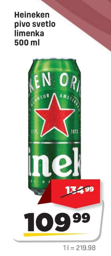 Heineken pivo svetlo limenka 500 ml