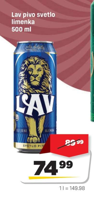 Lav pivo svetlo limenka 500 ml