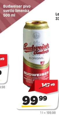 Budweiser pivo svetlo limenka 500 ml