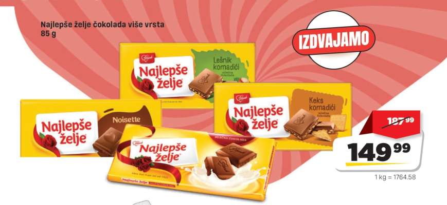 Najlepše želje čokolada
