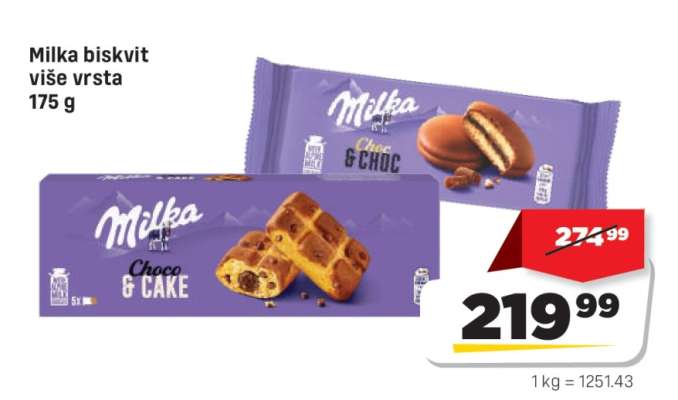 Milka biskvit više vrsta 175 g