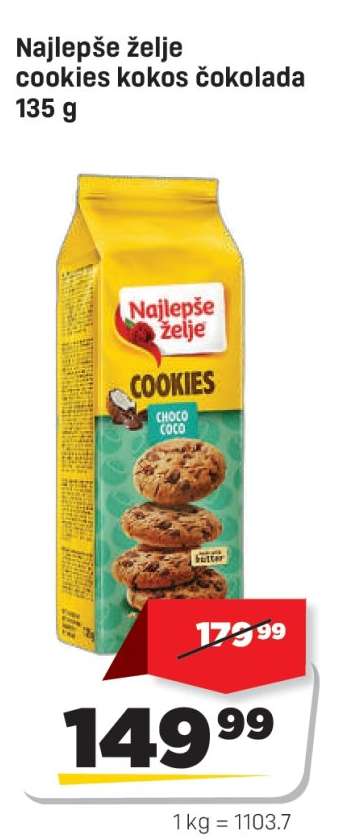 Najlepše želje cookies kokos čokolada 135 g