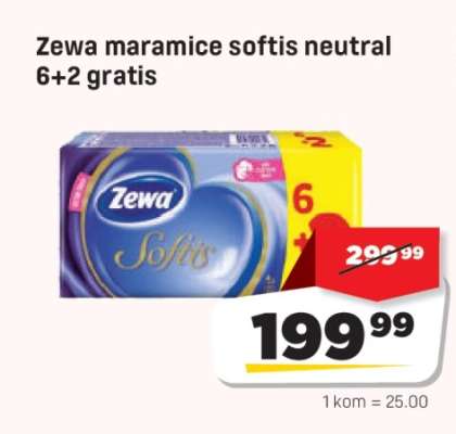 Zewa maramice softis neutral 6+2 gratis