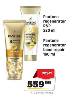 Pantene regenerator R&P 220 ml, Pantene regenerator bond repair 160 ml