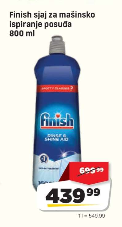 Finish sjaj za mašinsko ispiranje posuda 800 ml