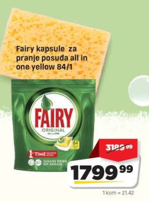Fairy kapsule za pranje posuđa all In one yellow 84/1