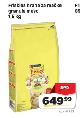 Friskies hrana za mačke granule meso 1.5 kg