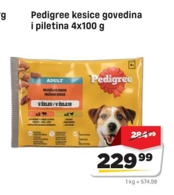 Pedigree kesice govedina i piletina 4x100 g