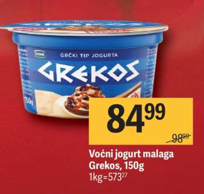 Voćni jogurt malaga Grekos, 150g