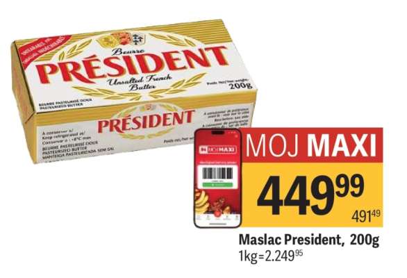 Maslac President 200g