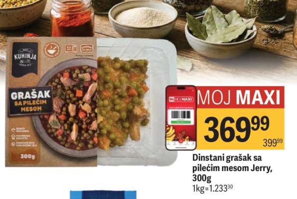 Dinstani grašak sa pilećim mesom Jerry 300g