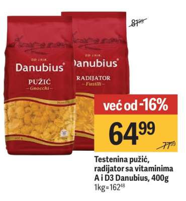 Testenina pužić, radijator sa vitaminima A i D3 Danubius, 400g