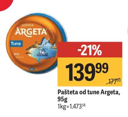 Pašteta od tune Argeta 95g