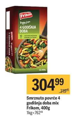 Smrznuto povrće 4 godišnja doba mix Frikom, 400g