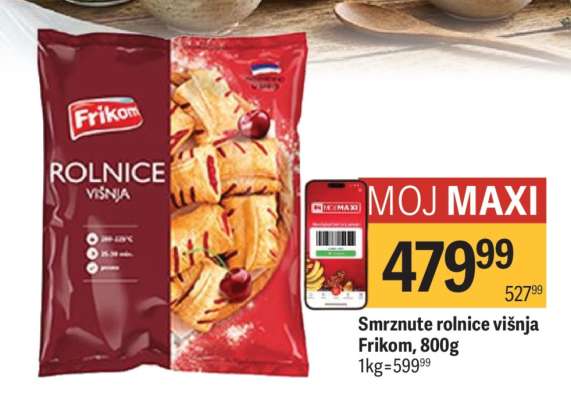 Smrznute rolnice višnja Frikom 800g