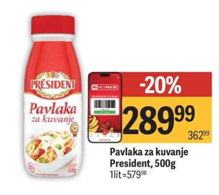 Pavlaka za kuvanje President 500g