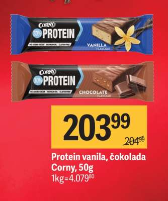Protein vanila, čokolada Corny, 50g