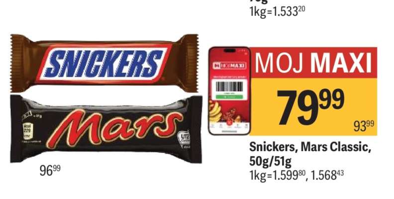 Snickers, Mars Classic, 50g/51g
