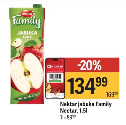 Nektar jabuka Family Nectar, 1,5l