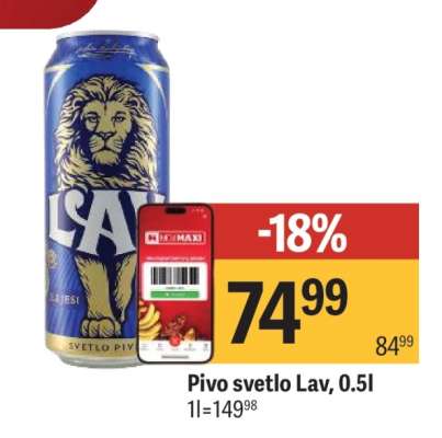 Pivo svetlo Lav 0.5l