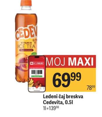Ledeni čaj breskva Cedevita, 0.5l
