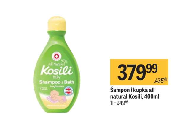 Šampon i kupka All natural Kosili, 400ml