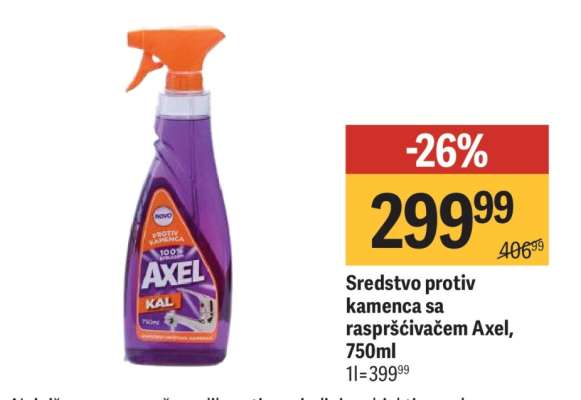 Sredstvo protiv kamenca sa raspršivačem Axel, 750ml