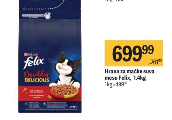 Hrana za mačke suva meso Felix, 1.4kg