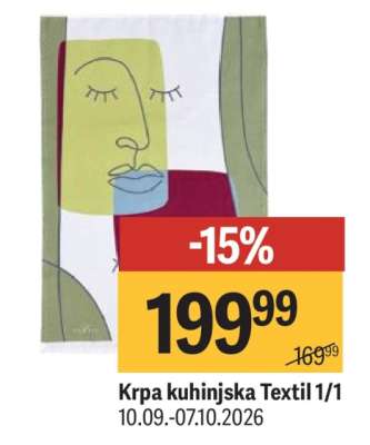 Krpa kuhinjska Textil 1/1