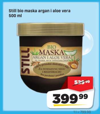 Still bio maska argan i aloe vera 500 ml