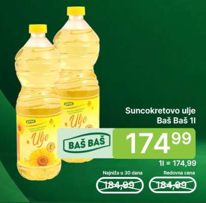 Suncokretovo ulje Baš Baš 1l